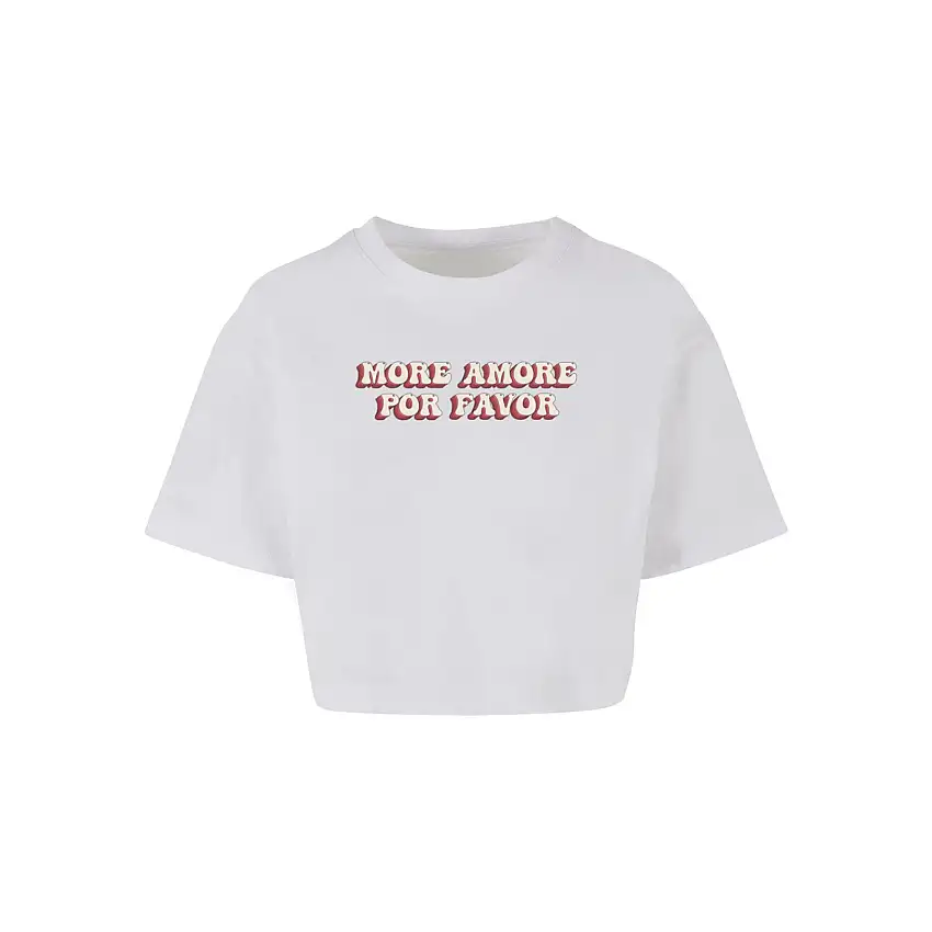 T-shirt oversize corto donna Merchcode Hugs & Love - More Amore Por Favor