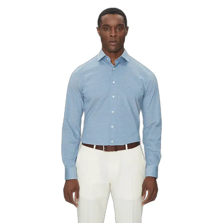 Camicia slim in piqué Michael Kors Solid