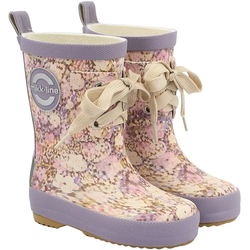 Stivaletti da pioggia stampati con lacci per neonati Mikk-Line