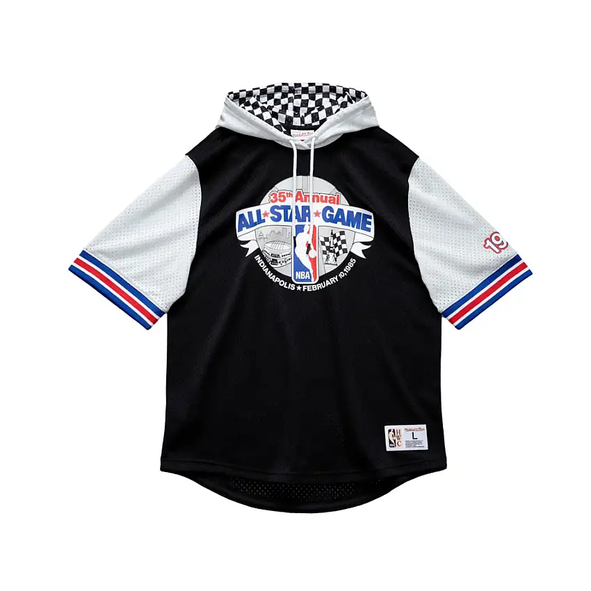 Felpa con cappuccio a maniche corte in maglia Mitchell & Ness All Star