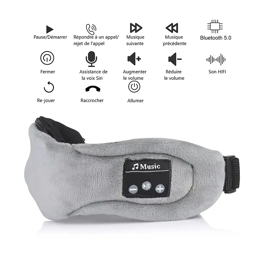 Maschera per dormire con cuffie bluetooth integrate Platyne