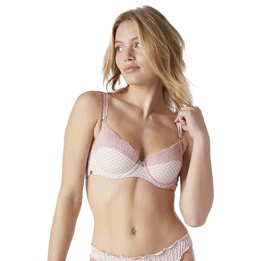 Reggiseno imbottito a coppa modellata donna Brigitte Bardot Vichy Chic