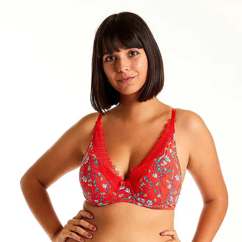 Reggiseno ampliforme con coppe modellate donna Pomm'Poire Rouge