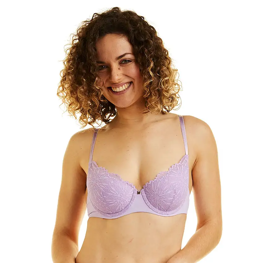 Reggiseno ampliforme con coppe modellate donna Pomm'Poire Lilas