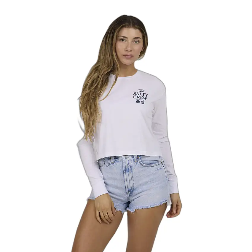 T-shirt da donna a manica con cappuccio Salty Crew Sip & Sea