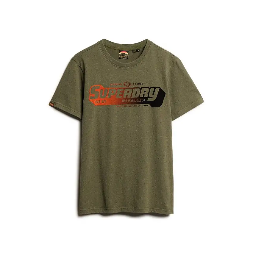T-shirt con motivo stampato sbiadito Superdry [Misura M]