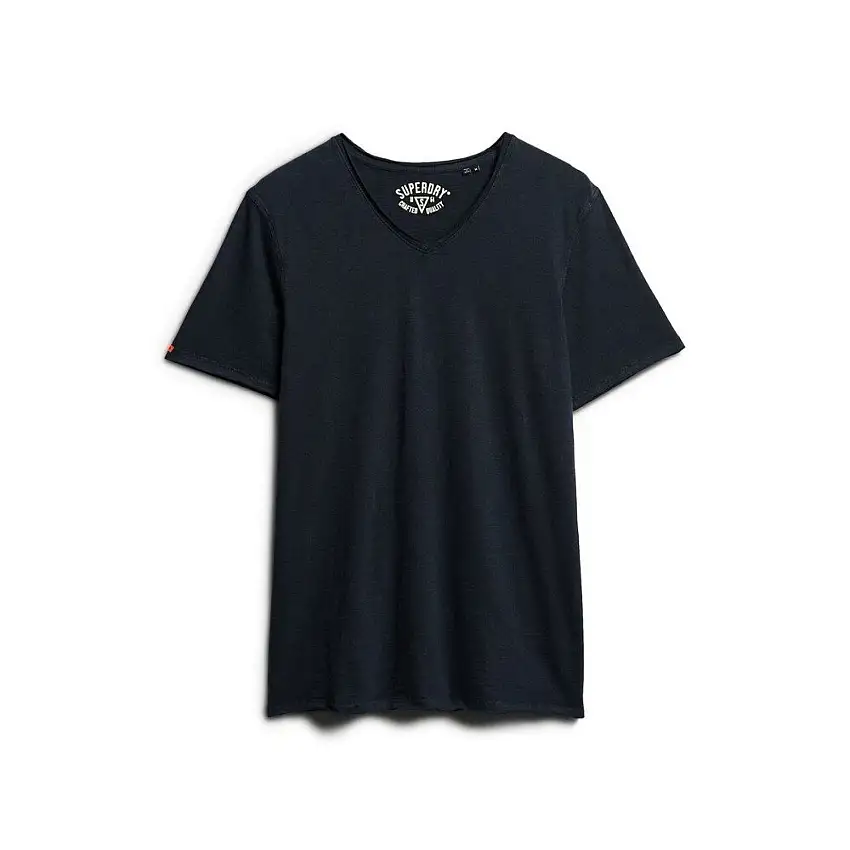 T-shirt melange con scollatura a V e bordi grezzi Superdry