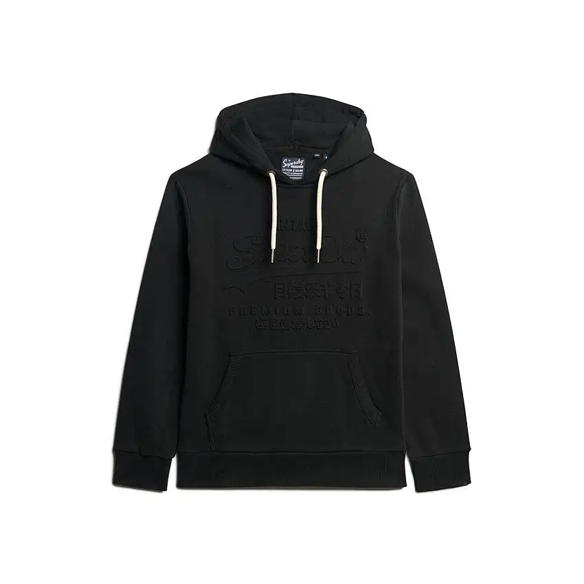 Felpa con cappuccio con logo grafico in rilievo Superdry