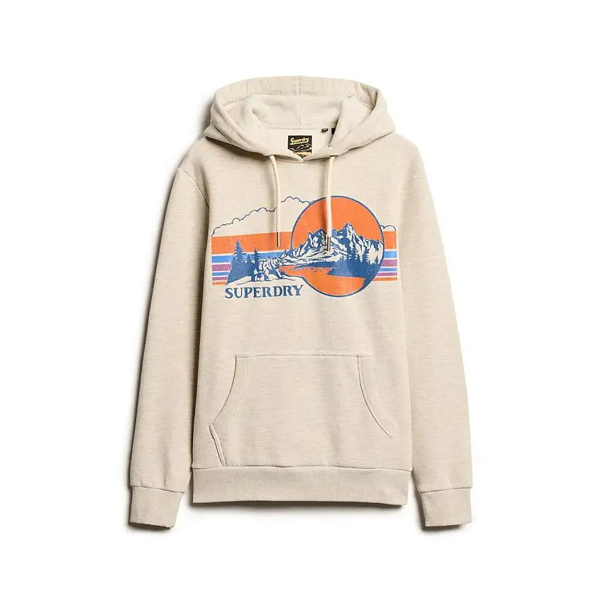 Felpa con cappuccio a righe con motivo Superdry