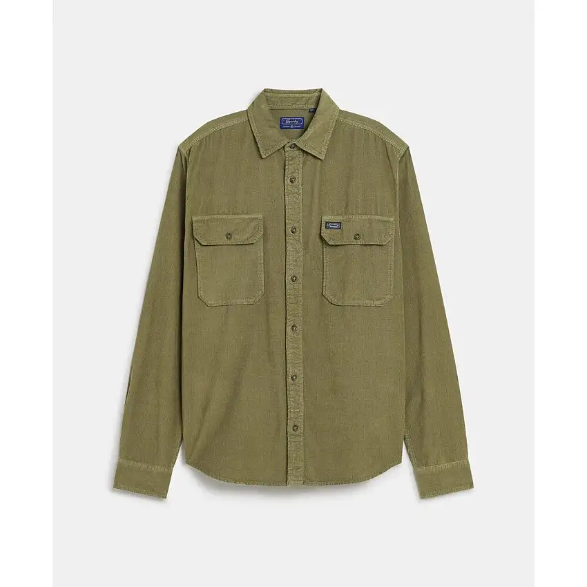 Camicia overshirt a maniche lunghe in velluto a coste fine Superdry