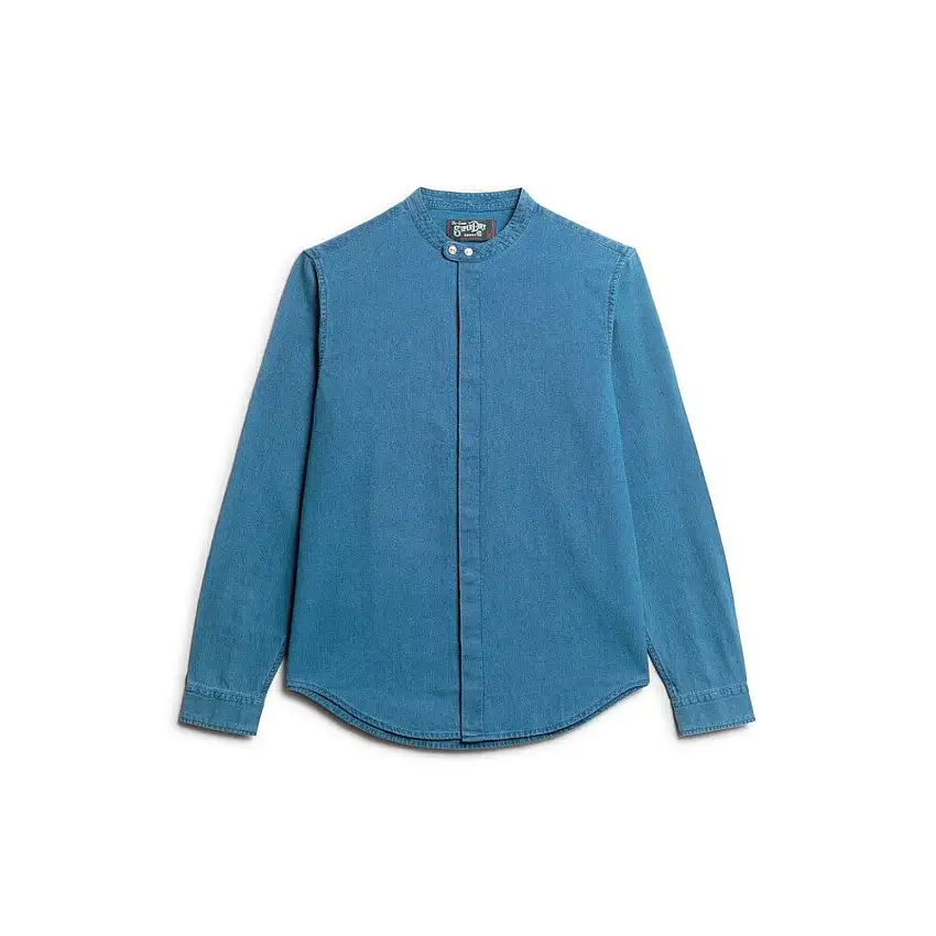 Camicia con colletto tunisino indaco Superdry The Merchant Store
