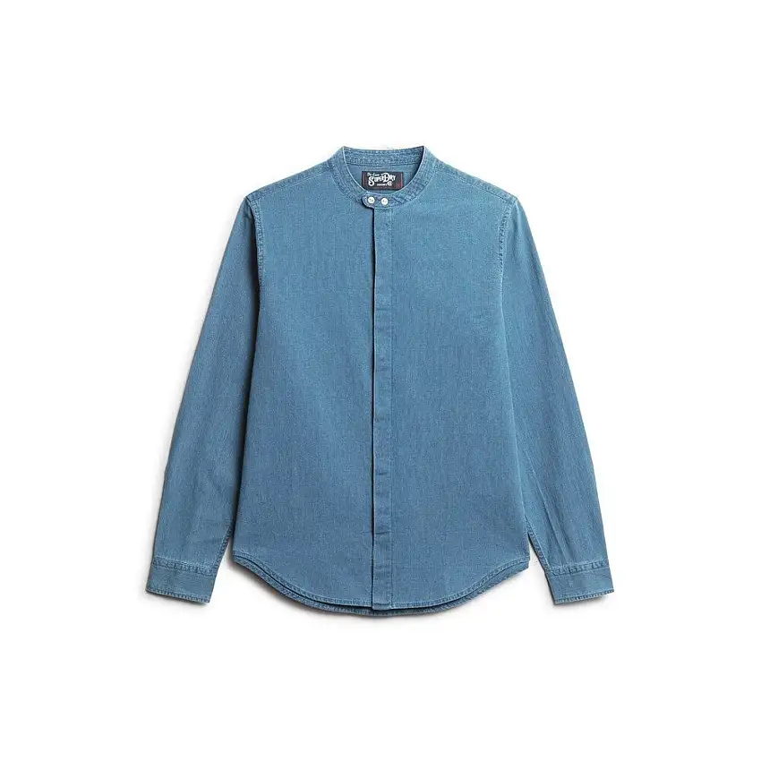 Camicia con colletto tunisino indaco Superdry The Merchant Store [Misura 2XL]