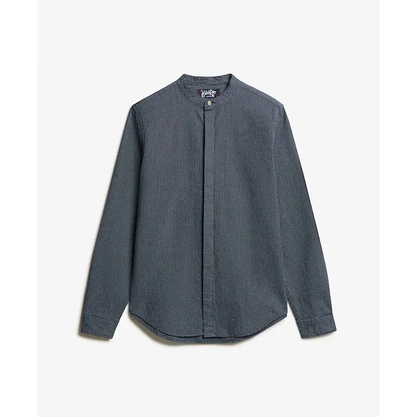 Camicia indaco con colletto tunisino Superdry The Merchant Store