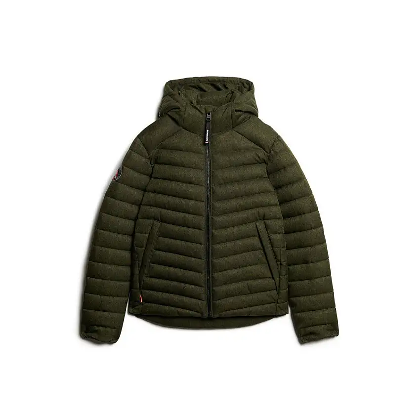 Giubbotto imbottito con cappuccio in tweed Superdry Fuji