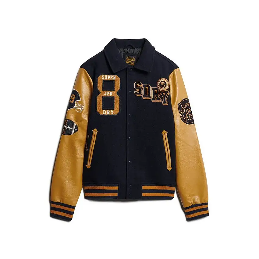 Bomber con collo e toppe Superdry