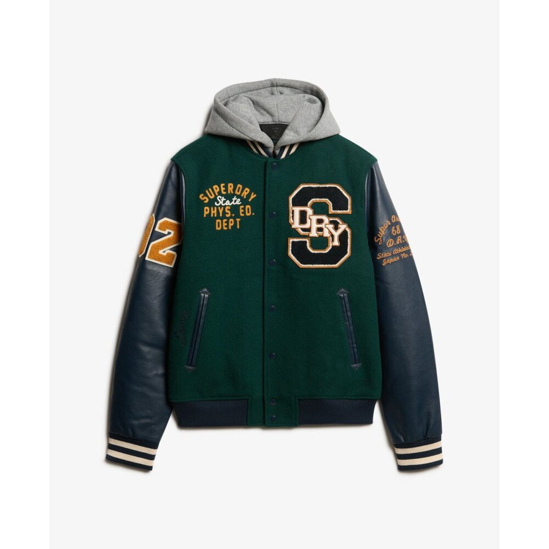 Giacca bomber con cappuccio e patch Superdry College