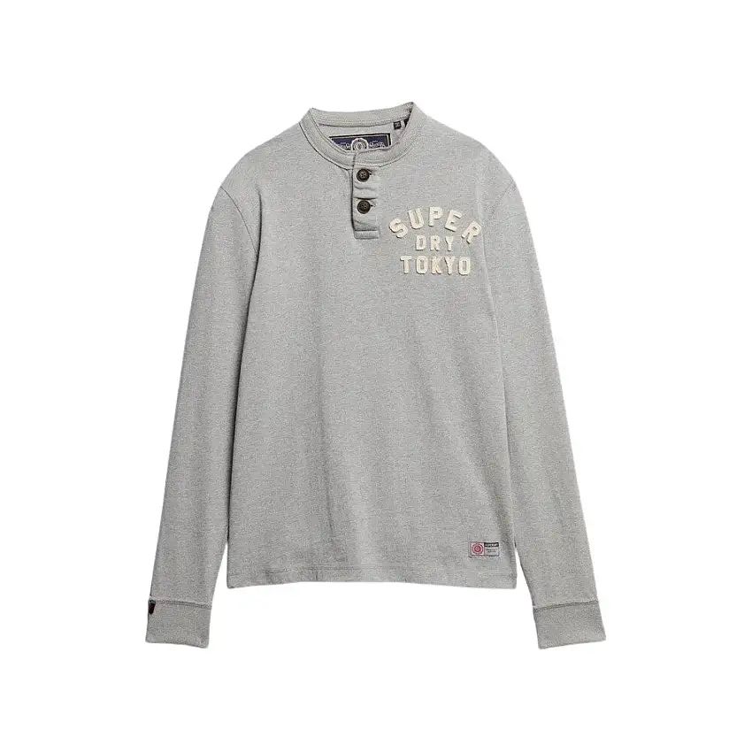 T-shirt collo tunisino e maniche lunghe Superdry Vintage Athletic