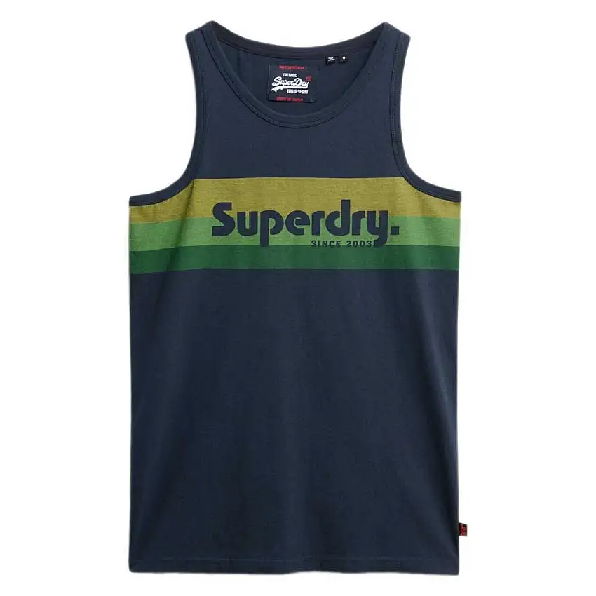Canotta con logo a righe Superdry Cali
