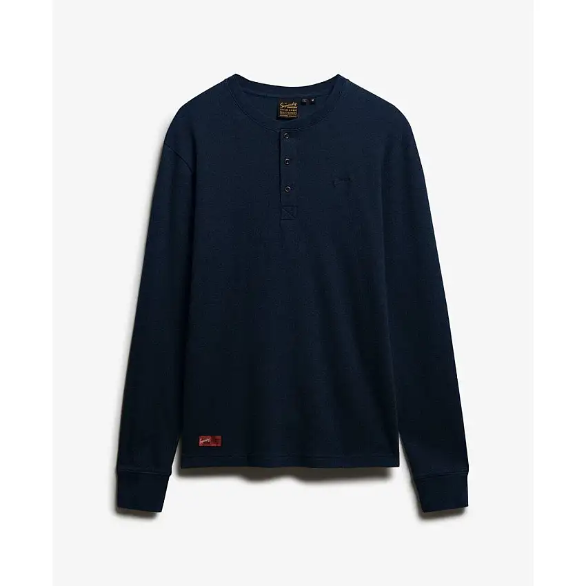 T-shirt a maniche lunghe metà bottone Superdry Vintage Logo