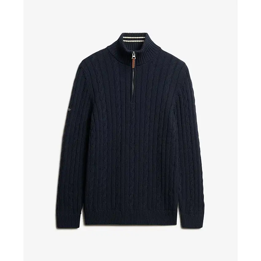 Maglione con cerniera in cotone ritorto Superdry Classic