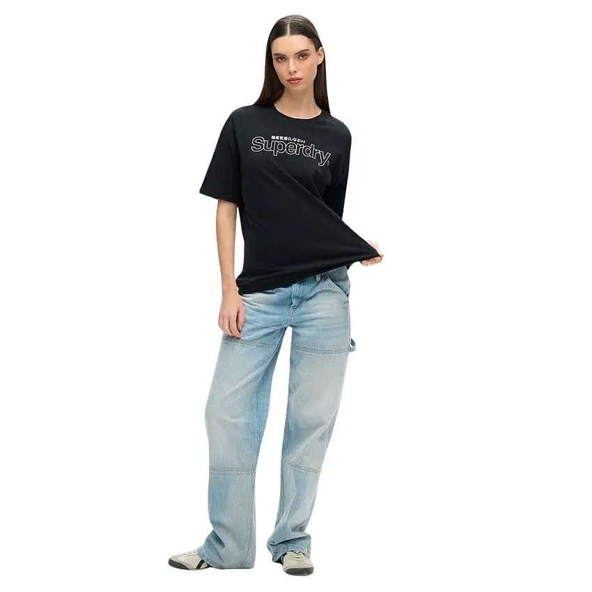 T-shirt dritto con logo donna Superdry Swiss Outline