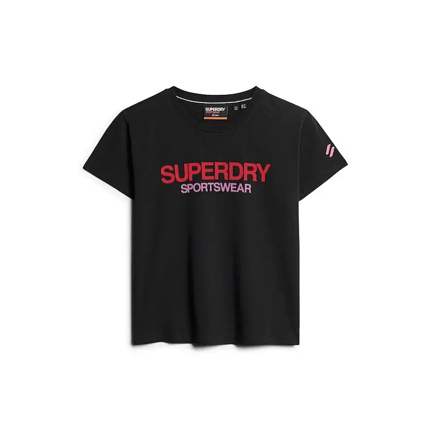 T-shirt aderente con logo donna Superdry