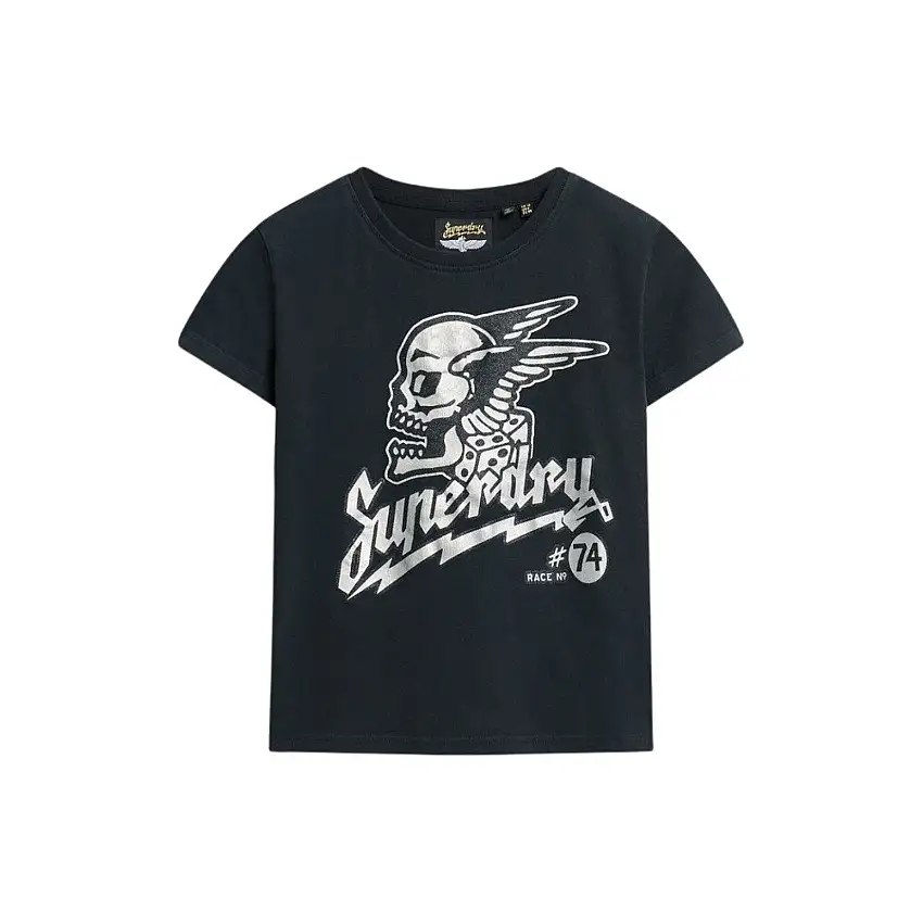 T-shirt aderente con illustrazione fantasia donna Superdry Poster