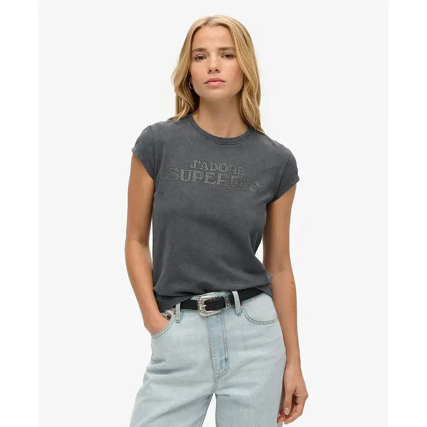 T-shirt senza maniche con motivo donna Superdry Sport Luxe [Misura XL]