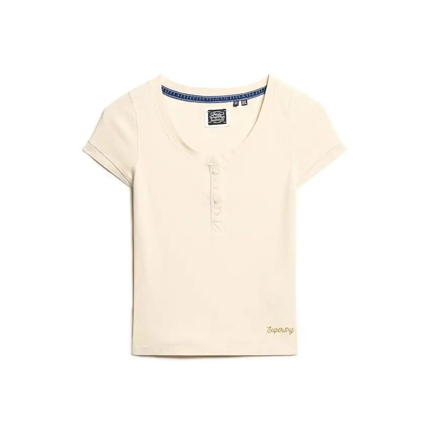 T-shirt donna con bottoni Superdry Essential