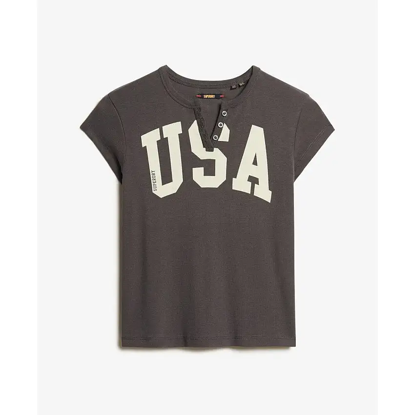 T-shirt con motivo e scollo a V donna Superdry Athletic Essentials