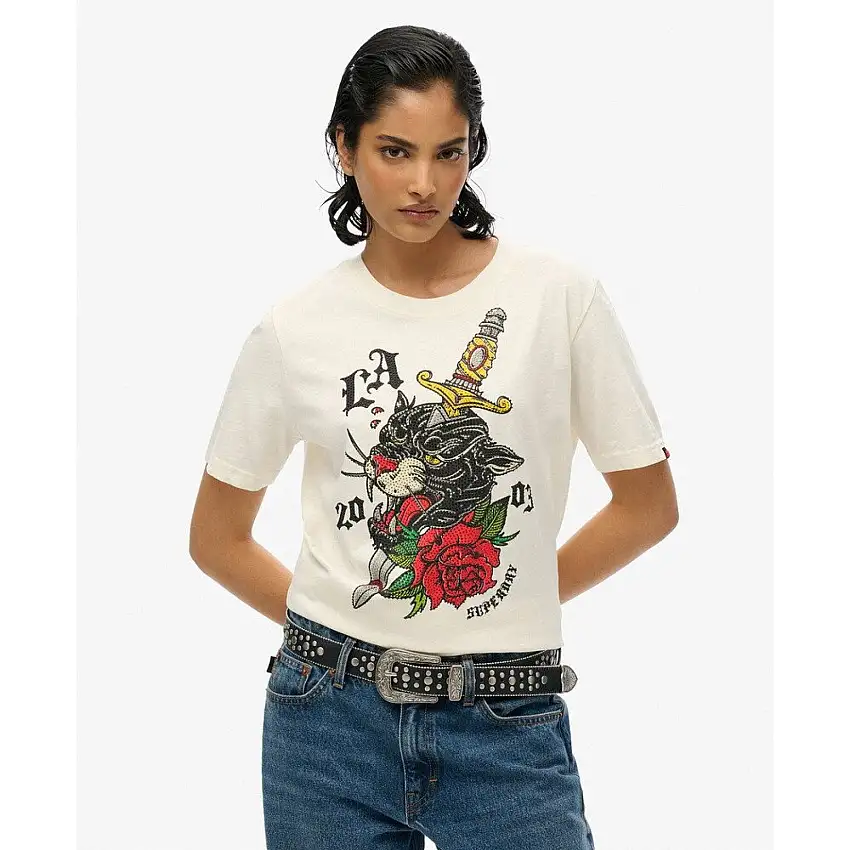 T-shirt casual da donna Superdry Neo Trad Tattoo