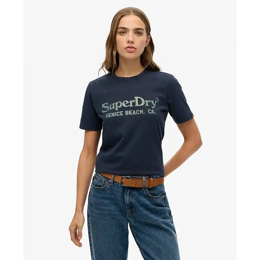 T-shirt casual metallizzato donna Superdry Venue