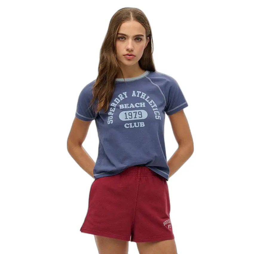 T-shirt a maniche raglan con motivo donna Superdry Athletic