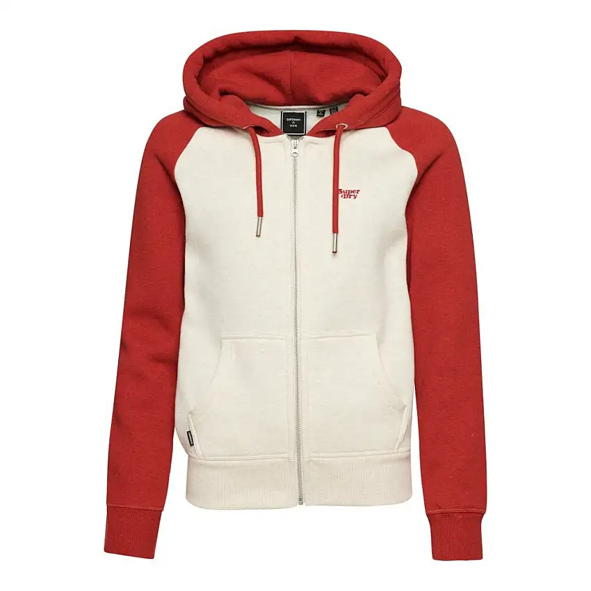 Felpa con cappuccio zip style baseball donna Superdry Vintage Logo [Misura S]