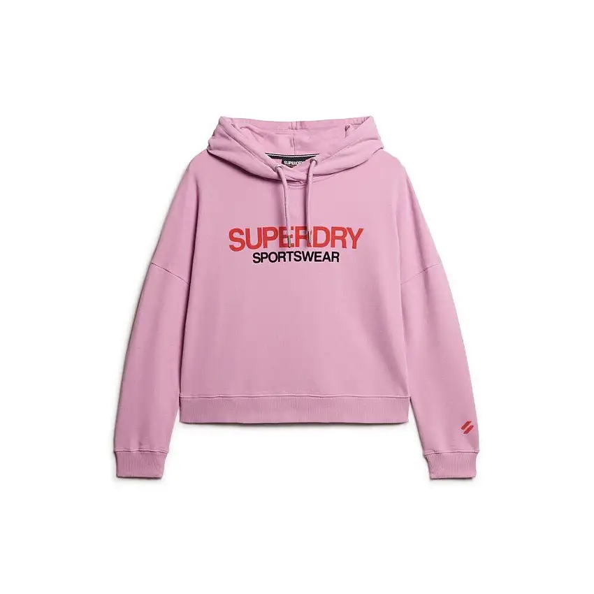 Felpa con cappuccio dritta con logo donna Superdry