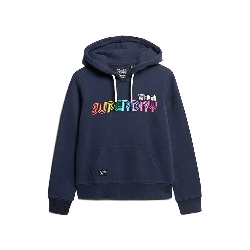 Felpa con cappuccio donna con logo arcobaleno Superdry [Misura 2XS]