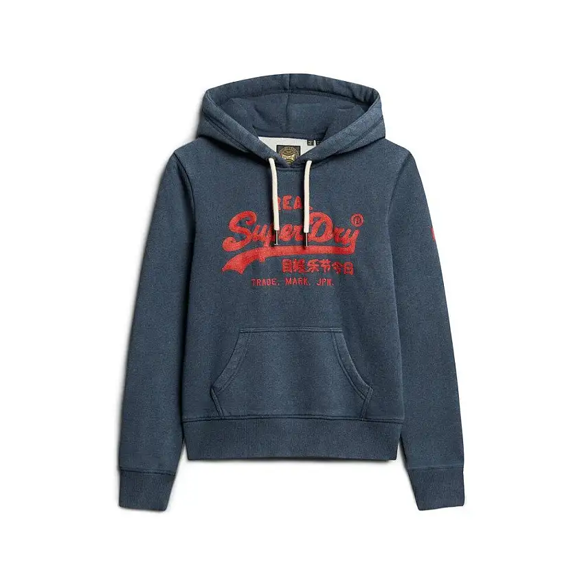 Felpa con cappuccio donna con motivo ricamato Superdry [Misura S]