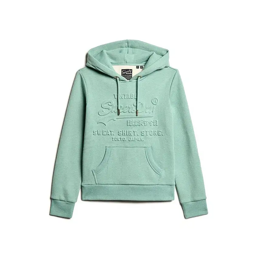 Felpa con cappuccio grafica con logo vintage in rilievo donna Superdry [Misura M]