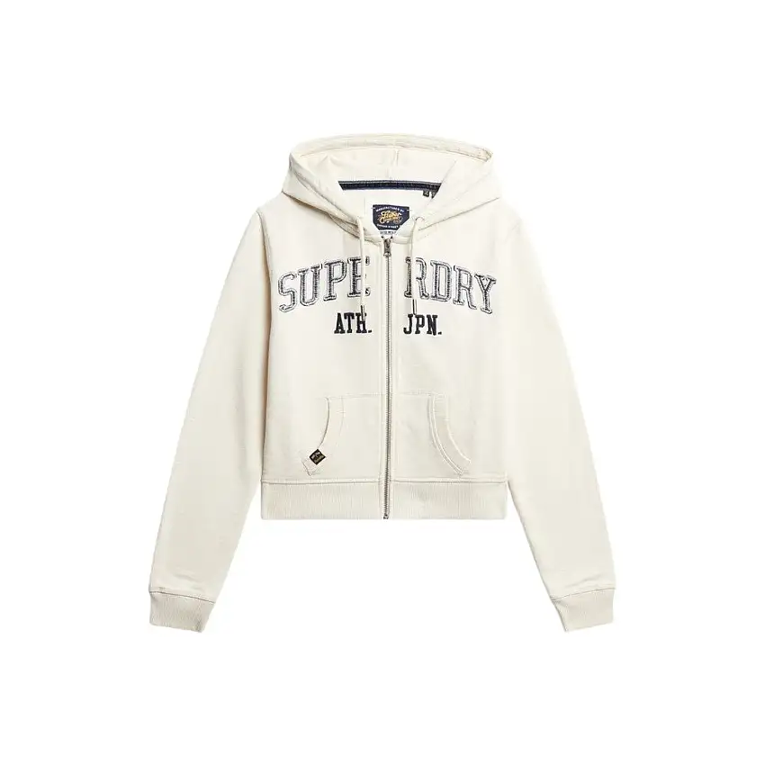 Felpa corta con cappuccio zip per donna Superdry Athletic Essentials