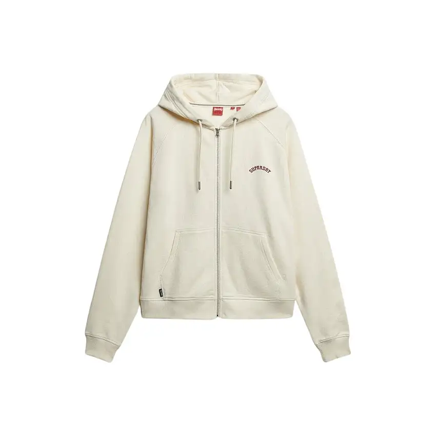 Felpa con cappuccio zip alle maniche raglan donna Superdry Logo Essential
