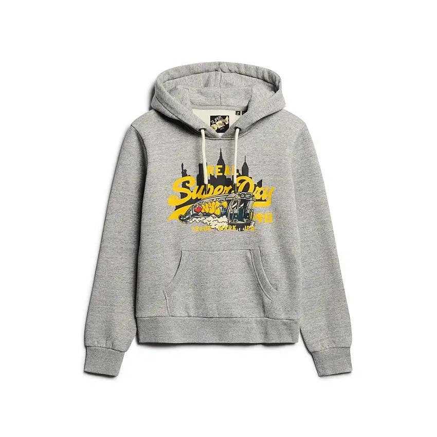 Felpa in fantasia con cappuccio da bambina Superdry New York Vintage Logo [Misura XL]