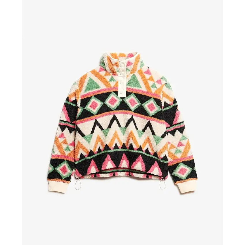 Polo con collet alla tunisina stampato da donna Superdry