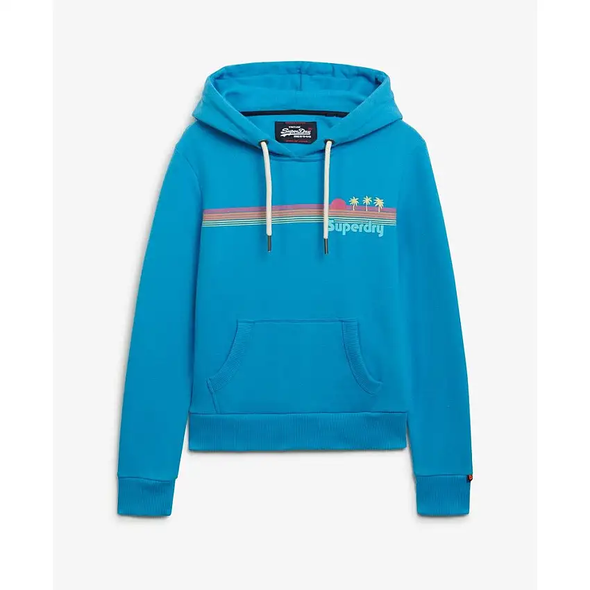 Felpa con cappuccio e righe arcobaleno da donna Superdry