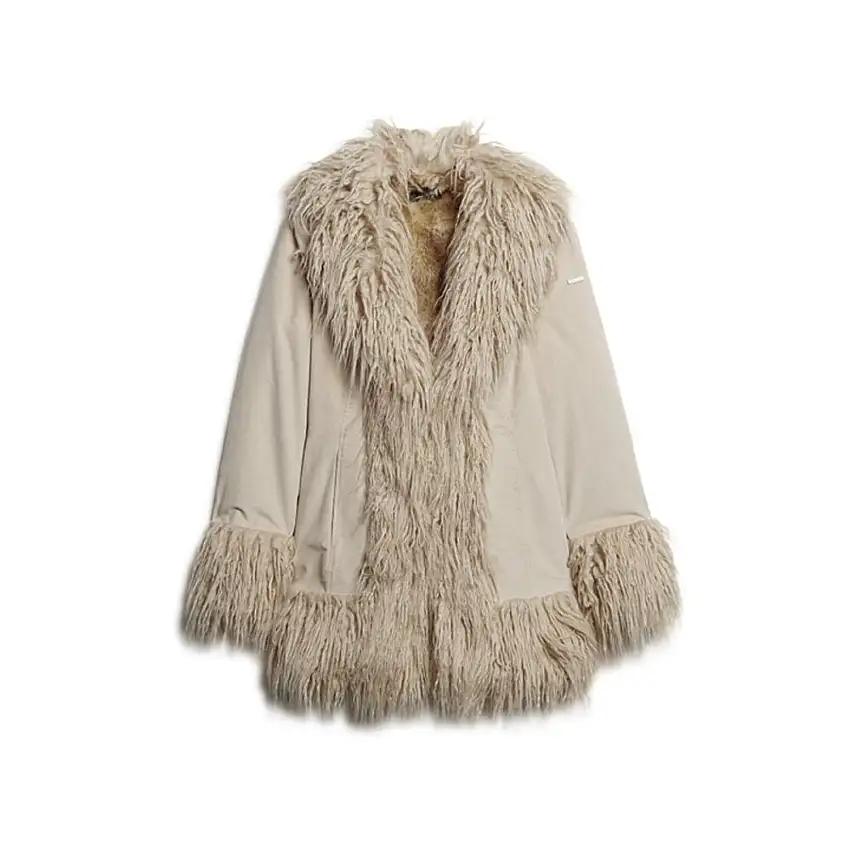 Cappotto afgano con fodera in pelliccia sintetica donna Superdry