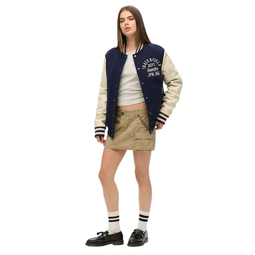 Giacca bomber oversize imbottita donna Superdry Varsity