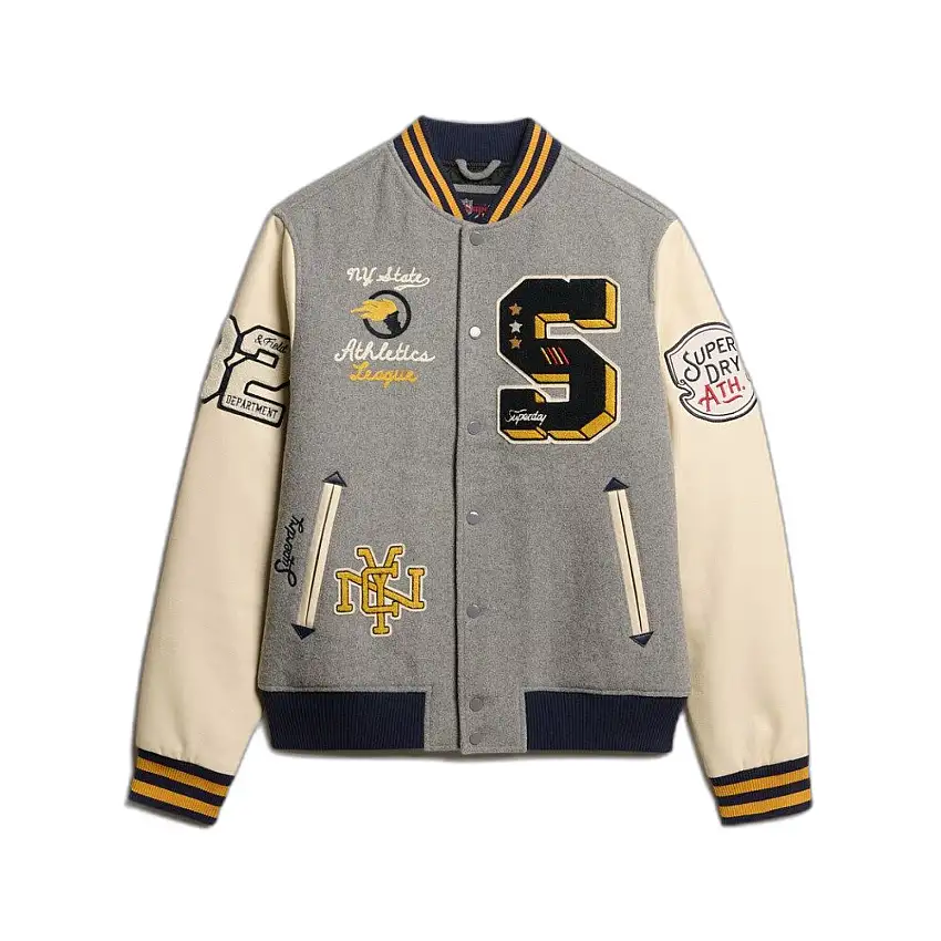 Giacca bomber oversize con toppe donna Superdry College