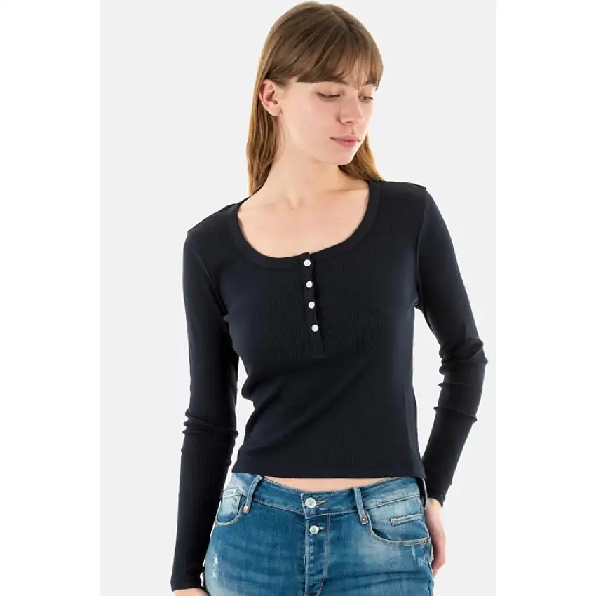 T-shirt da donna button-down Superdry Vintage