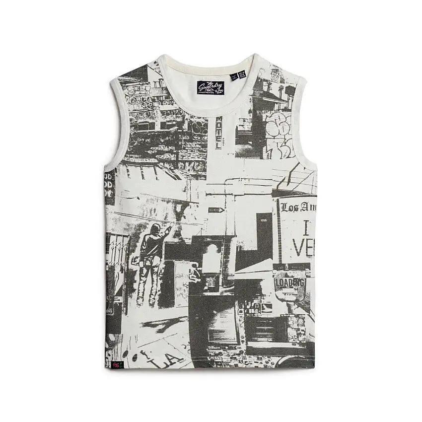 Top con logo e stampa fotografica donna Superdry