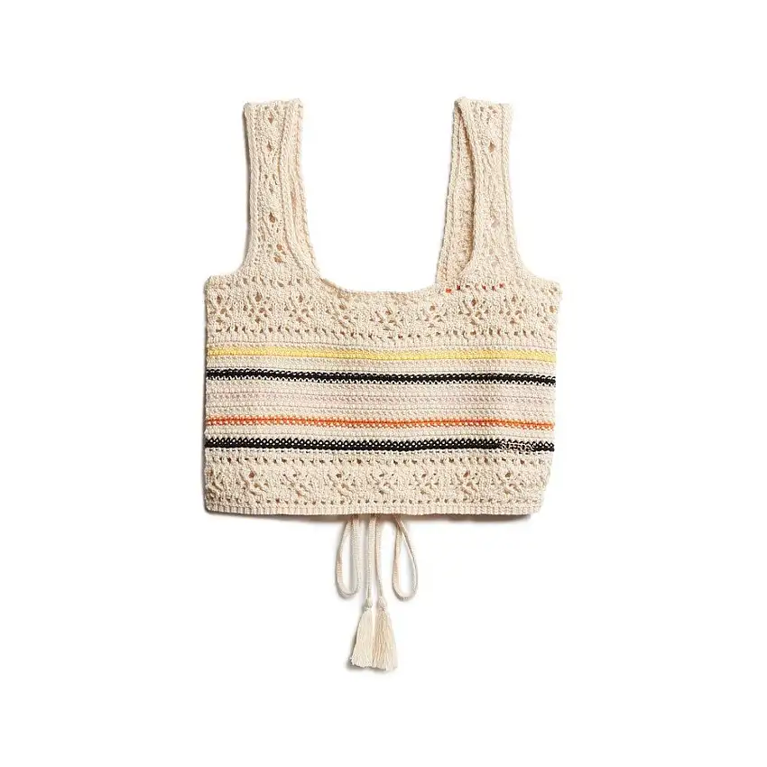 Top corto in crochet con lacci donna Superdry