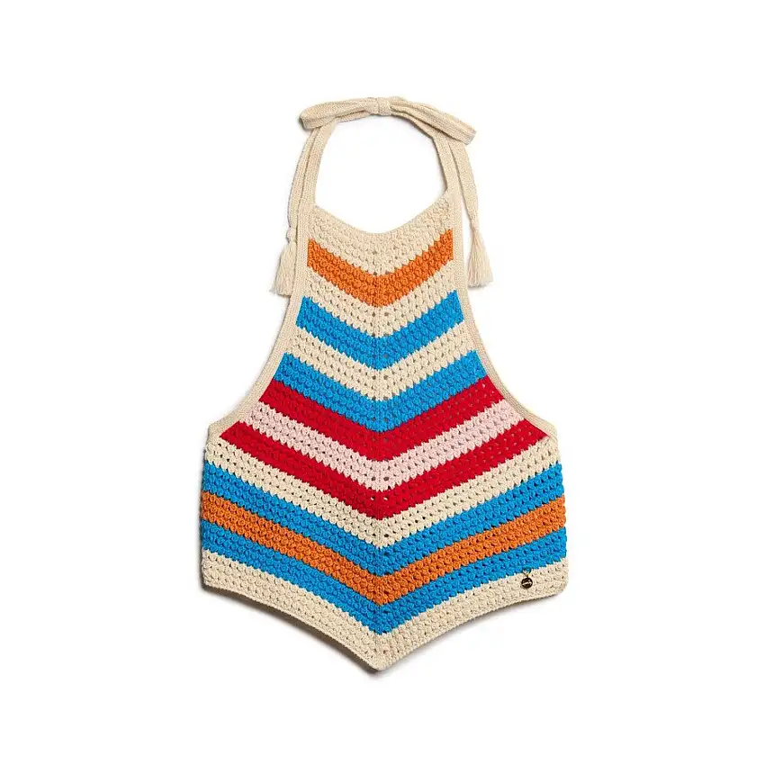 Blusa con schiena scoperta in crochet con orlo a fazzoletto donna Superdry